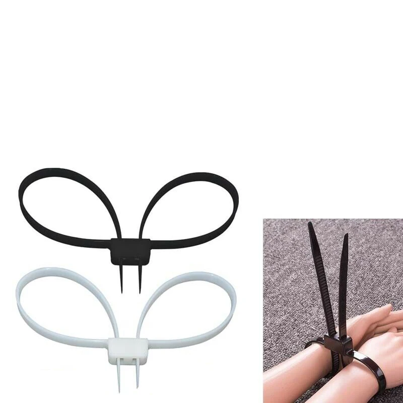 2 шт. полицейские наручники Одноразовые с манжетами на завязках съемный