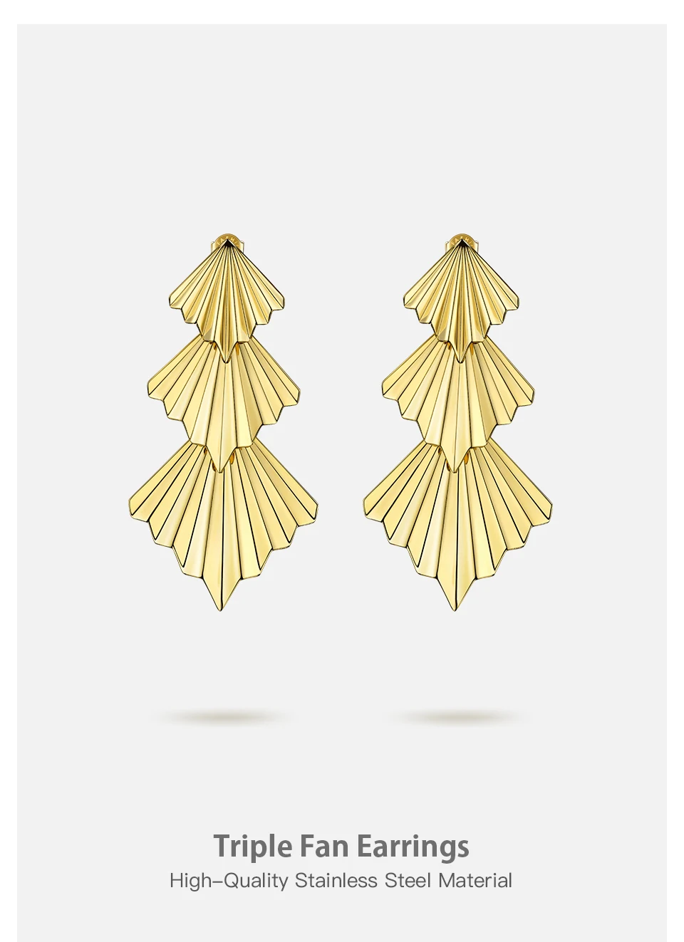 Enfashion тройной вентилятор серьги в виде капель для Для женщин большое Золотое наполнение, Цвет длинное крупное серьги Модные украшения Oorbellen Voor Vrouwen ED1084