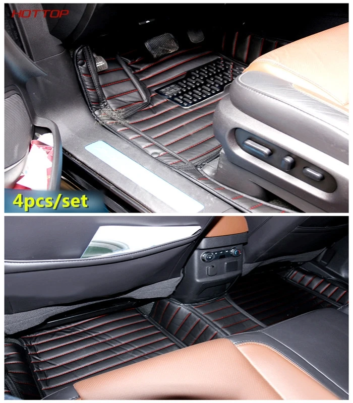 Для Ford Explorer 2011- качество 7 великолепных чехлов для сидений кожаный внутренний коврик для ног Чехлы 4 шт./компл. левым