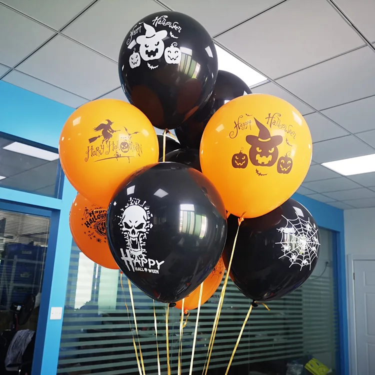 

Halloween balloon 10 inch black orange latex balloon Halloween Easter venue decoration latex balloon wholesale