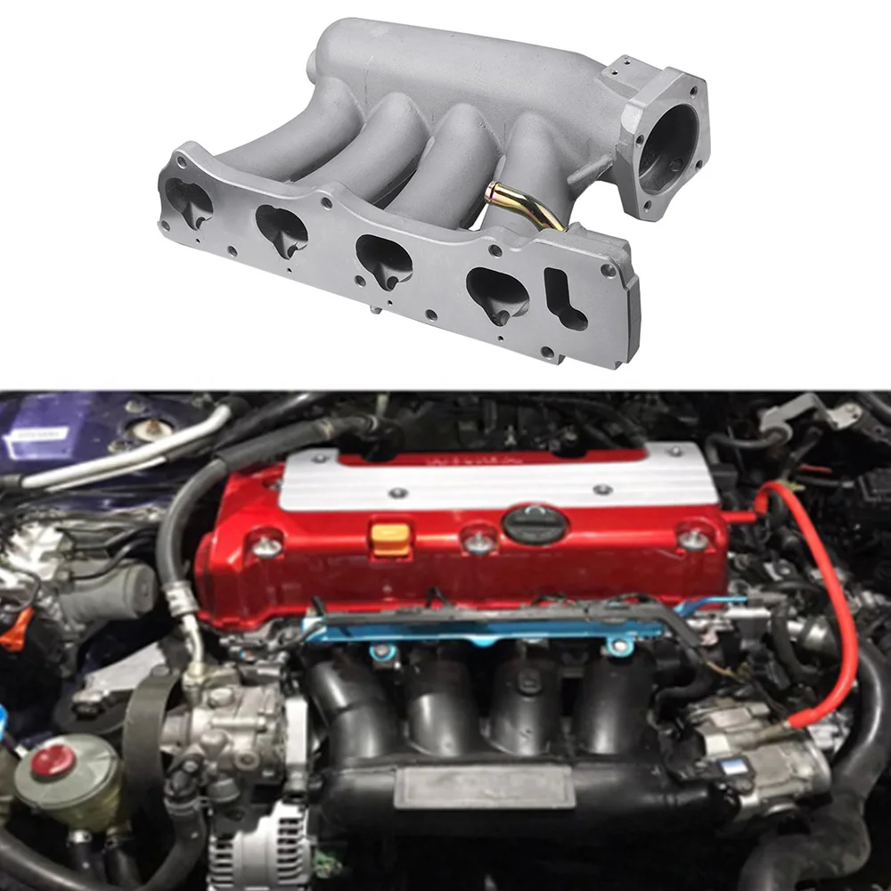 Фото RASTP-алюминиевый впускной коллектор K24A2 K20Z3 для Honda Civic 06-11 Acura TSX 04-08 черный/серебристый RS-CR1825 №5