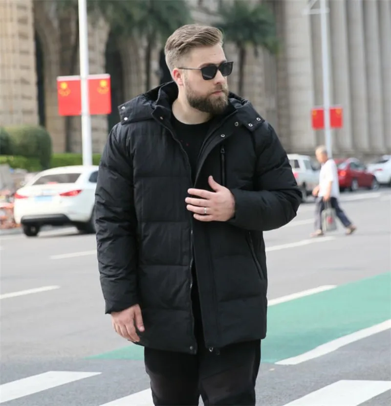Мужская зимняя XL-7XL большого размера 8XL 9XL 10XL с капюшоном парка теплая куртка с длинным разрезом толстое свободное теплое пальто