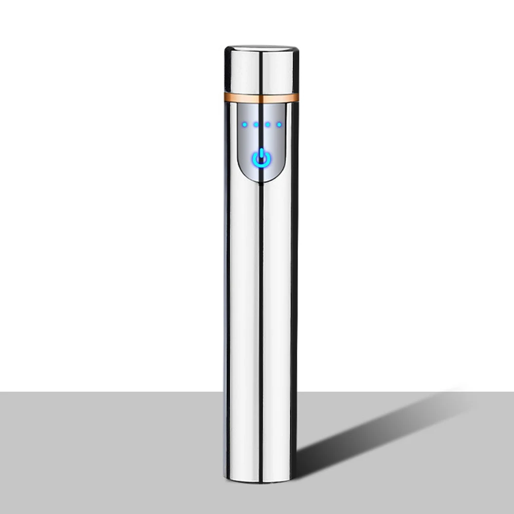 Зажигалка Мини сенсорный экран электрическая зажигалка для сигарет USB перезаряжаемая тонкая ветрозащитная металлическая зажигалка гаджеты дропшиппинг