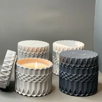 candle jar with lid silicone mold epoxy resin mold concrete cement jewelry storage candle vessel mould