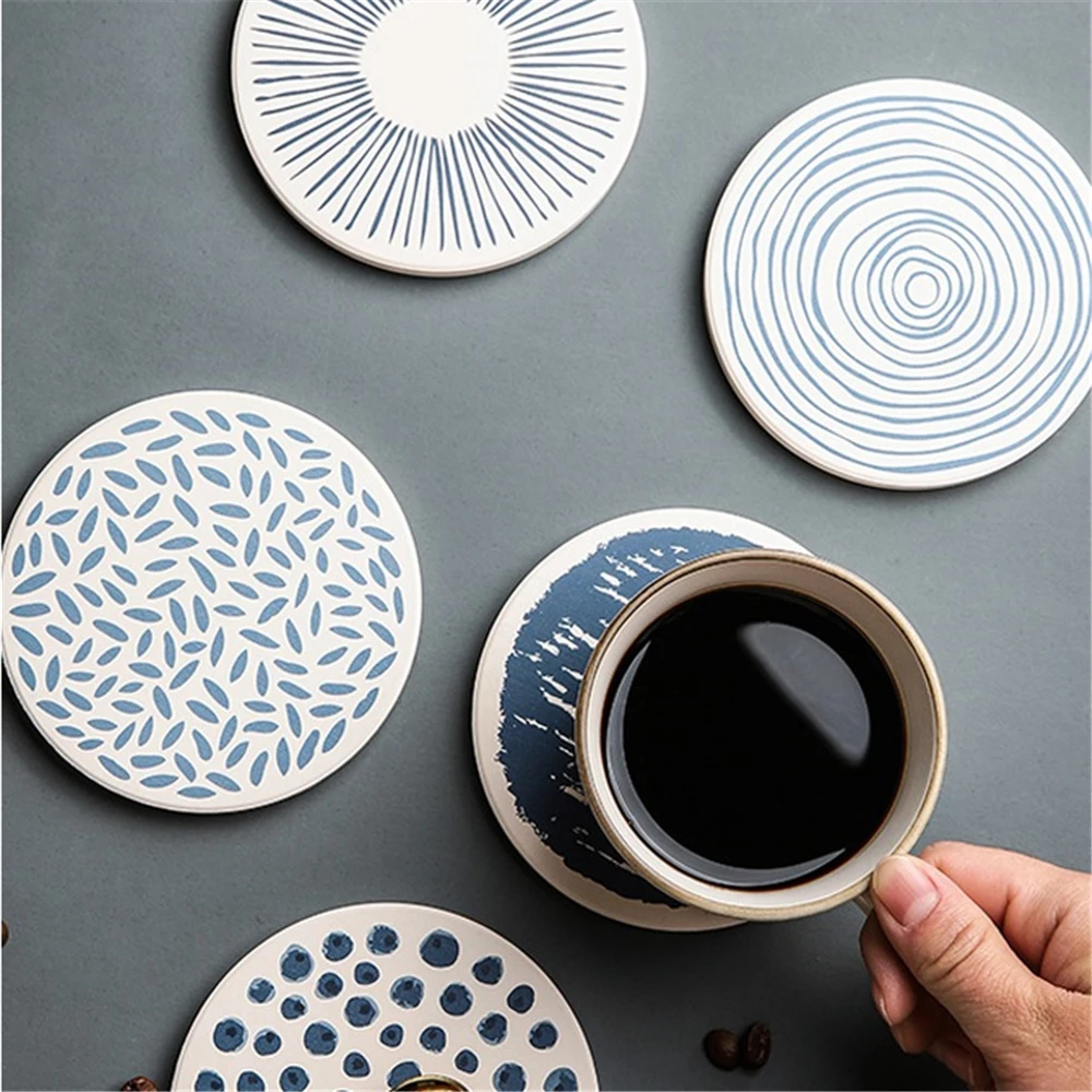 

Diatom Mud Water Absorbent Quickdry Coaster Table Heat Insulat Hot Pad For Tea Cup Nonslip Round Environmen protect MugPad 1pc