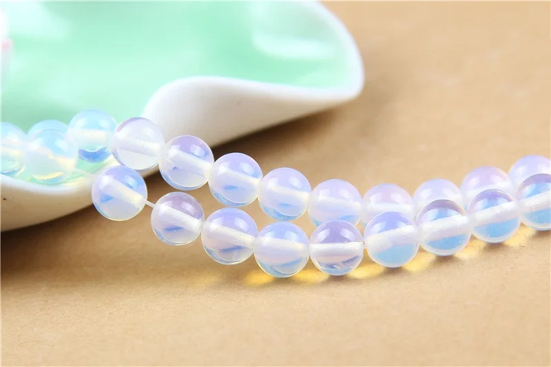 

OMHXZJ Wholesale ZB252 4 6 8 10 12 14mm DIY Bracelet Necklace Jewelry Accessories Components Natural Stone Fine Opal Round Beads