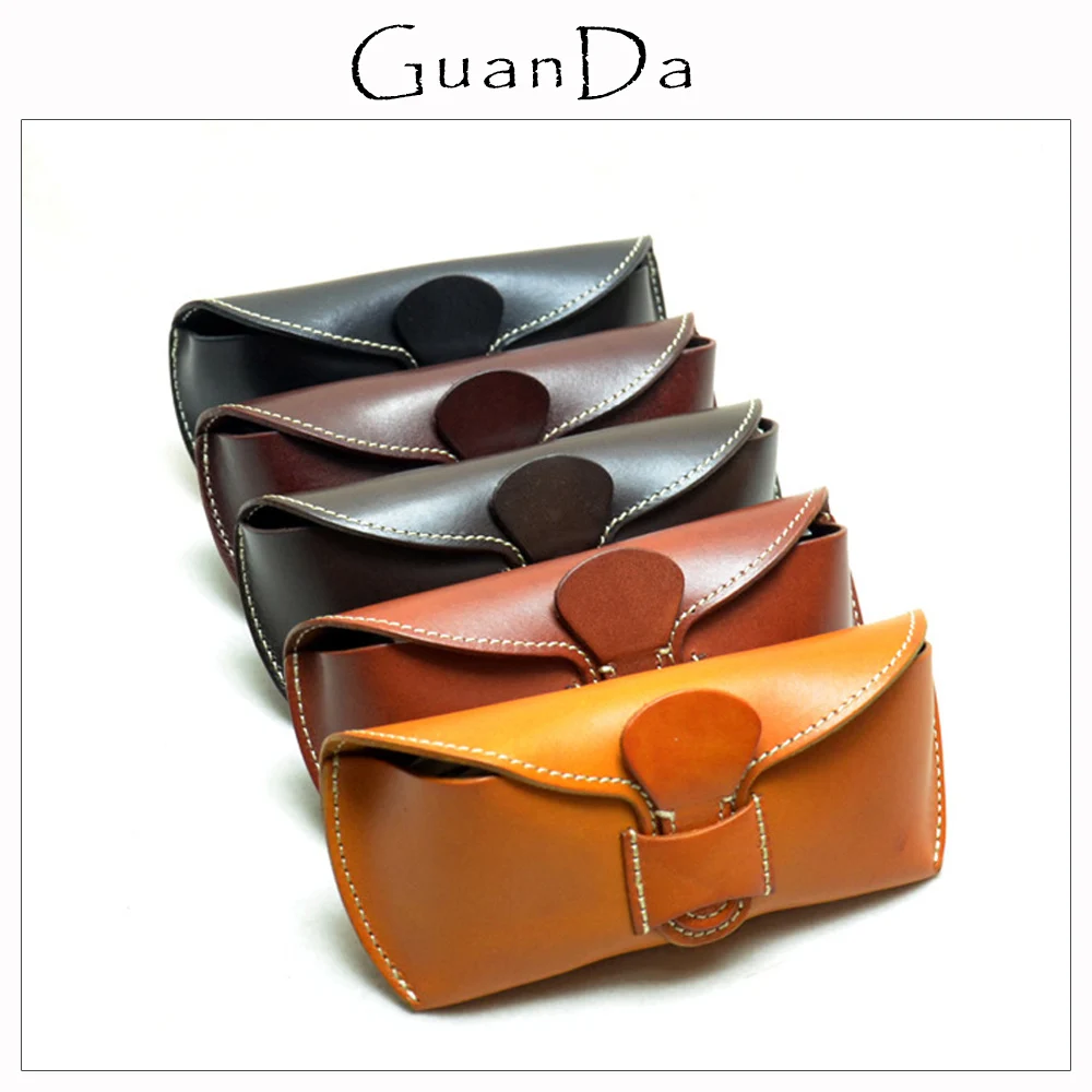 

Роскошный чехол для очков растительного дубления для путешествий, женская сумка для солнцезащитных очков, Винтажный Мужской Чехол для очко...