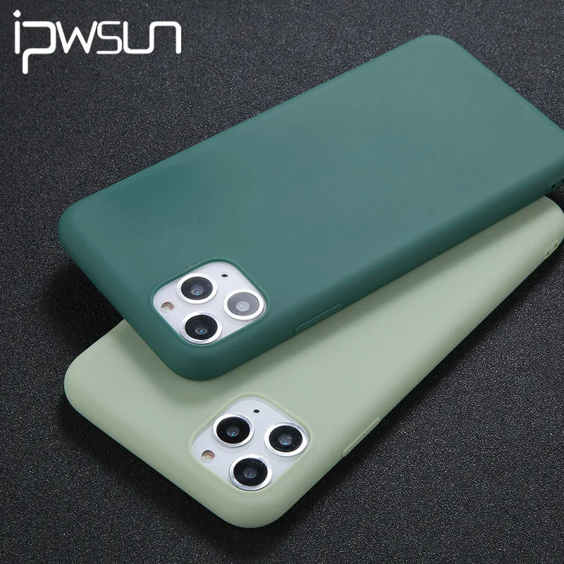 iPWSOO Solid Color Silicone Phone Case For iPhone 11 Pro Max XR XS X 6 6s 7 8 Plus Shell Cases Ultrathin Soft TPU Back Cover |