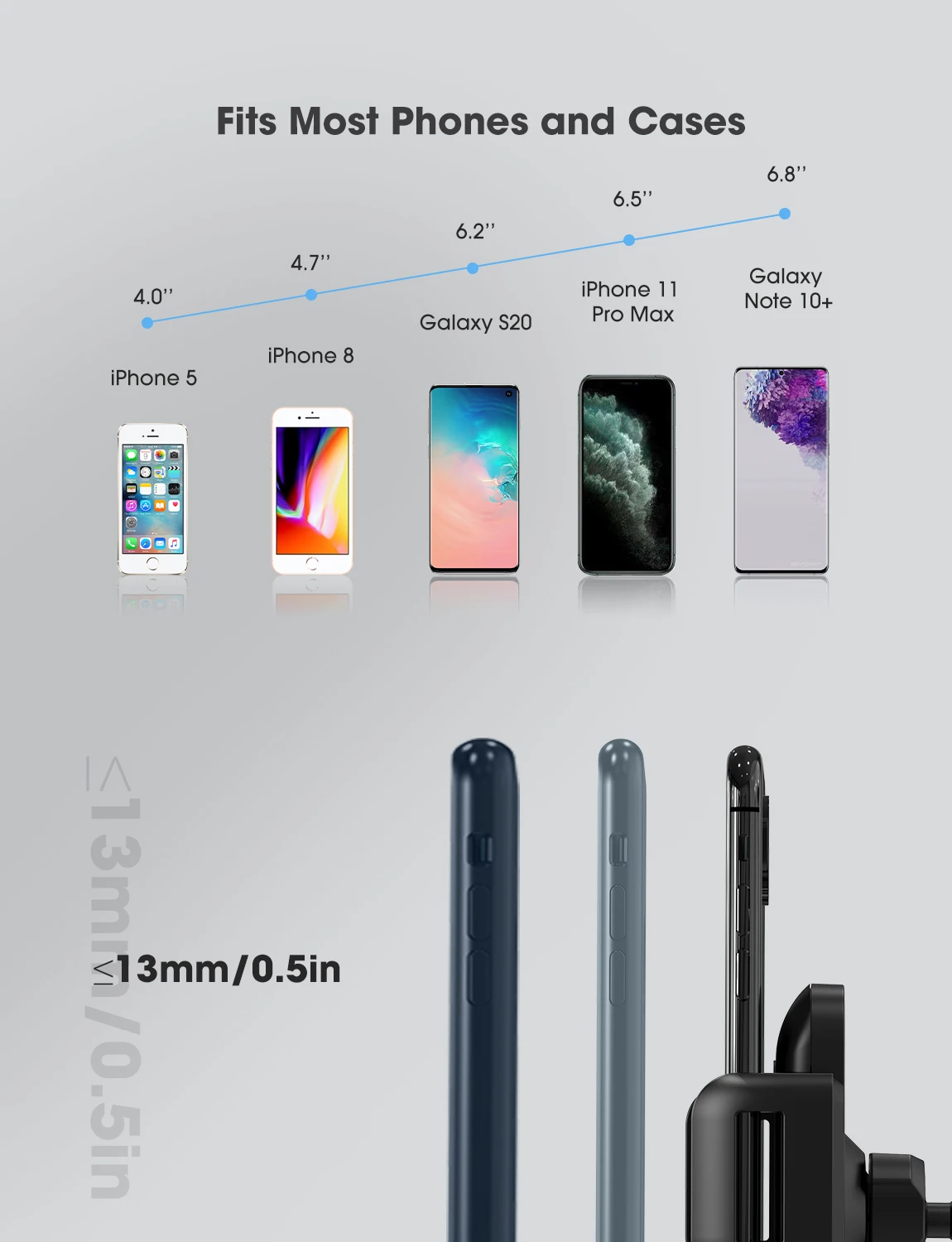 mpow ca032 car phone mount upgraded dash windshield car phone holder with strong sticky gel suction cup compatible with iphone free global shipping