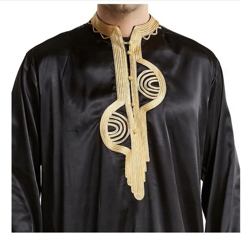 Длинный черный кафтан djellaba vetement arabe homme tobe мужские мусульманские платья kurta shalwar