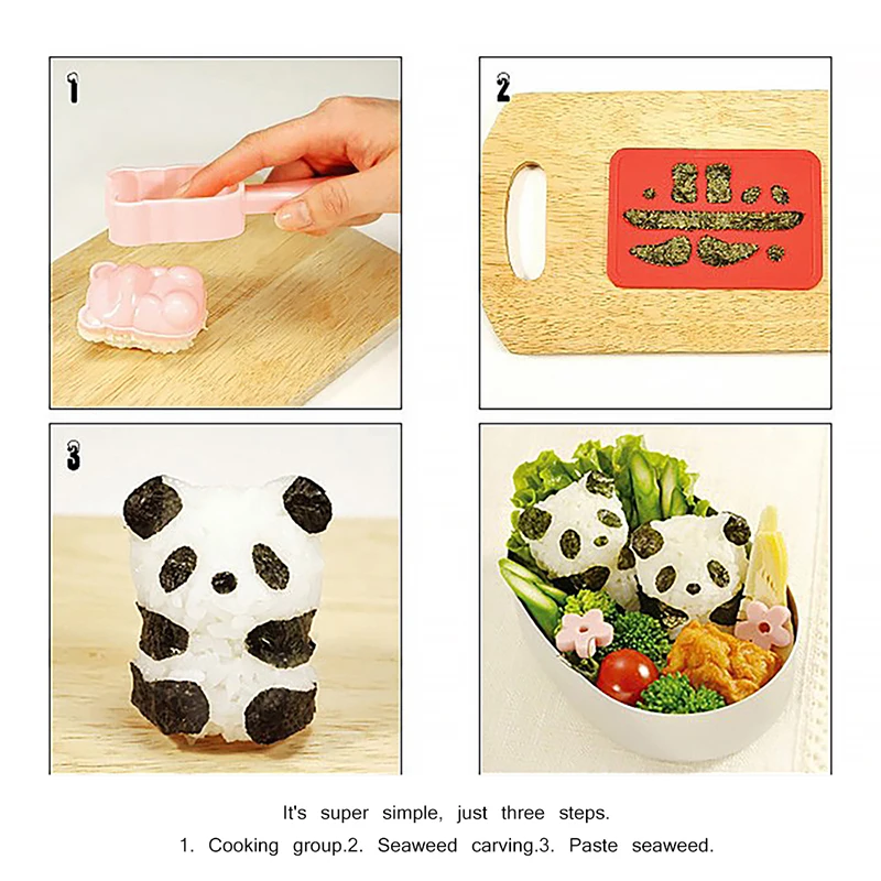 Cute Little Bear Sushi Rice Ball Mold Set Maker Bento DIY Curry Japanese Mould For Kitchen Accessorie | Дом и сад