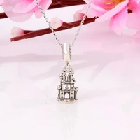 s925 sterling silver the new cz regal castle swing charm pendant fit original charms necklace
