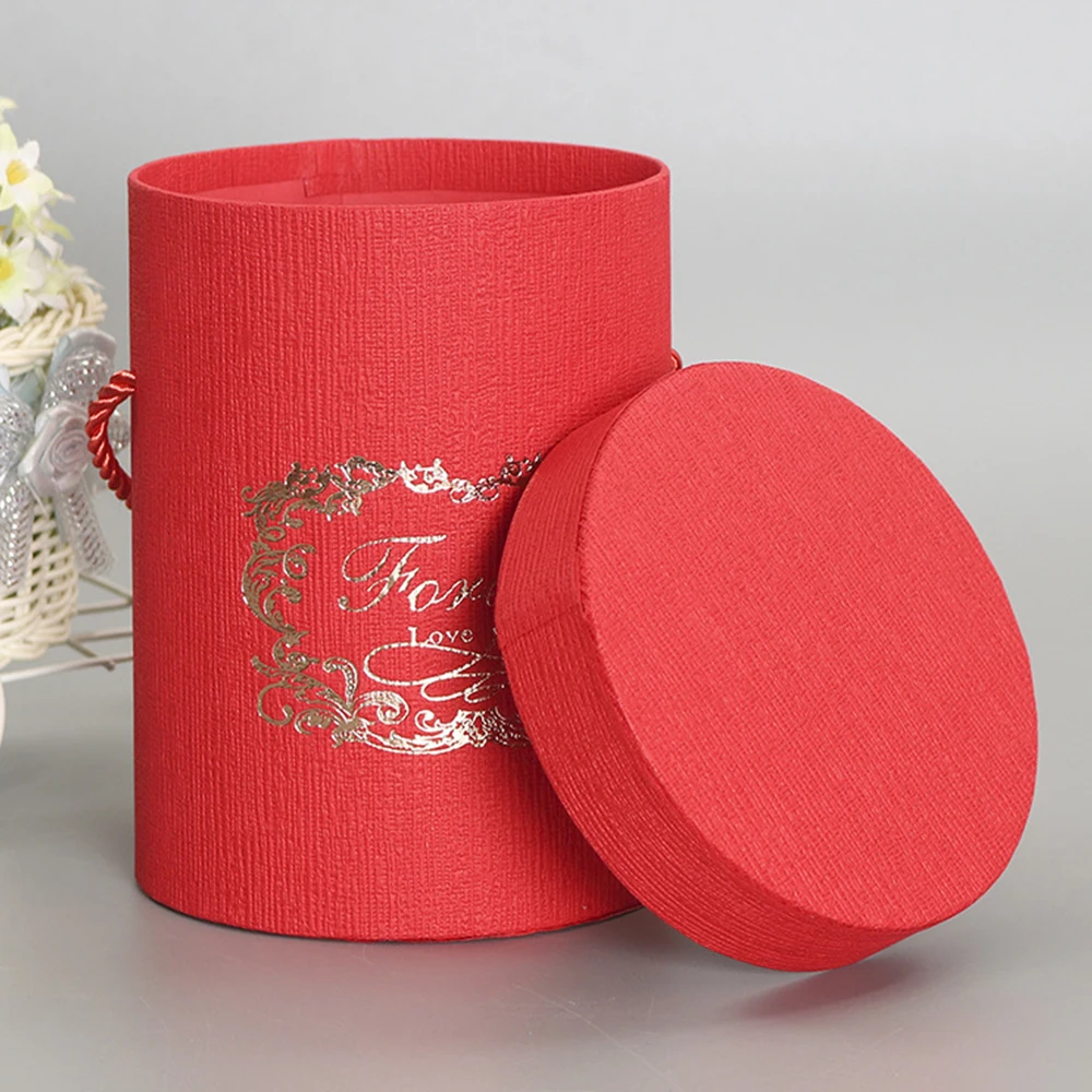 Новинка Круглая Бумажная Коробка с цветами крышка Ведерко для объятий