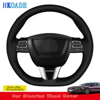 customize diy genuine leather car steering wheel cover for seat leon cupra mk2 1p 2009 2010 2011 2012 car interior