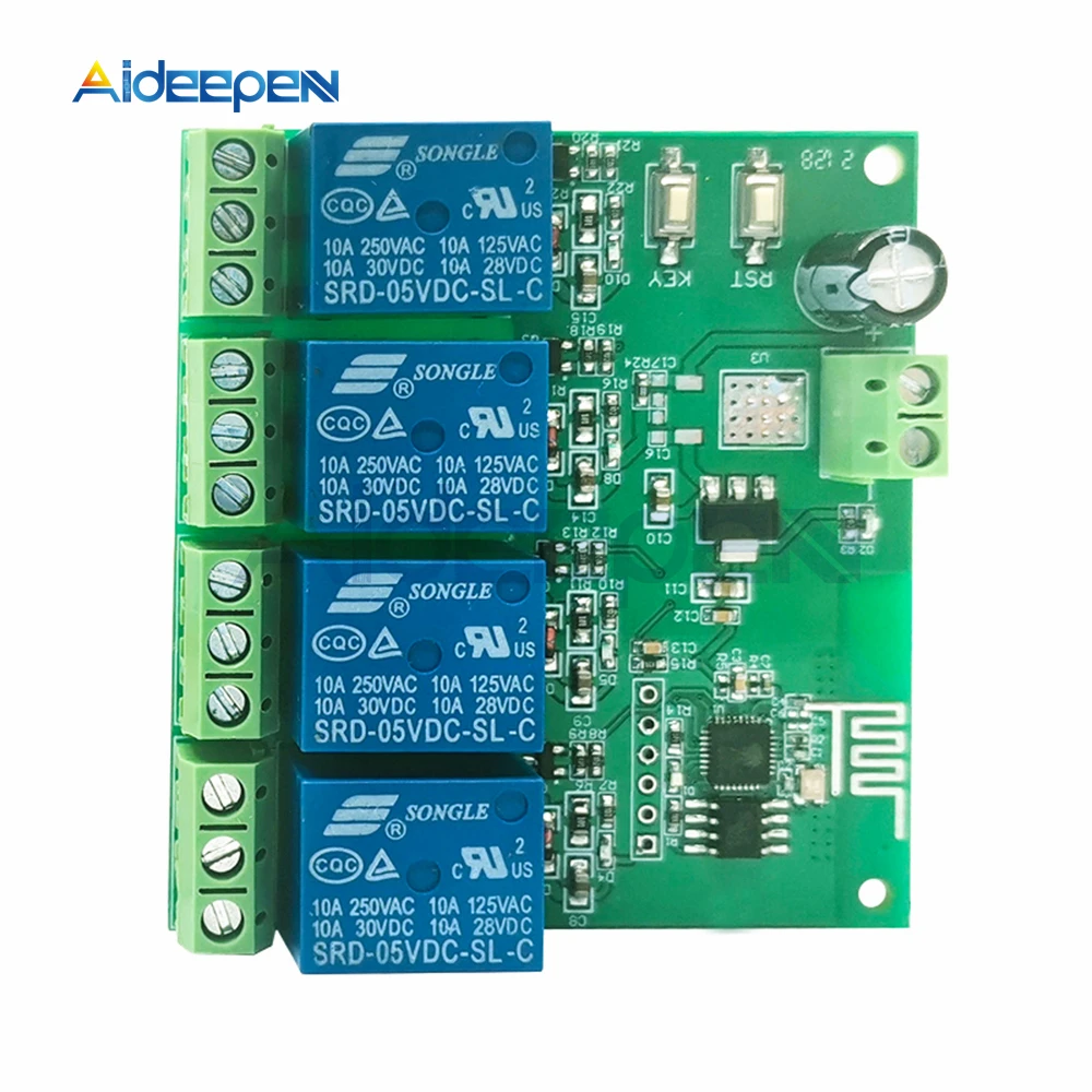 

DC 5V 12V WiFi Relay Module ESP8266 4CH APP Controller Wireless Switch Relay Module for Smart Home Automation