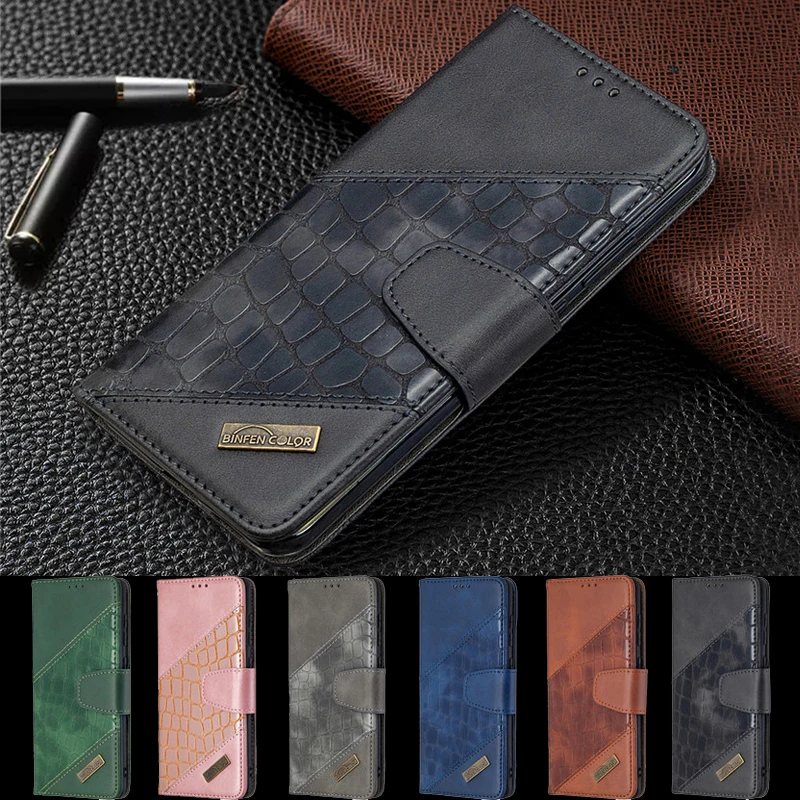 Чехол-книжка для Samsung Galaxy S20 S10 S9 Note 20 10 из крокодиловой кожи магнитный | Мобильные