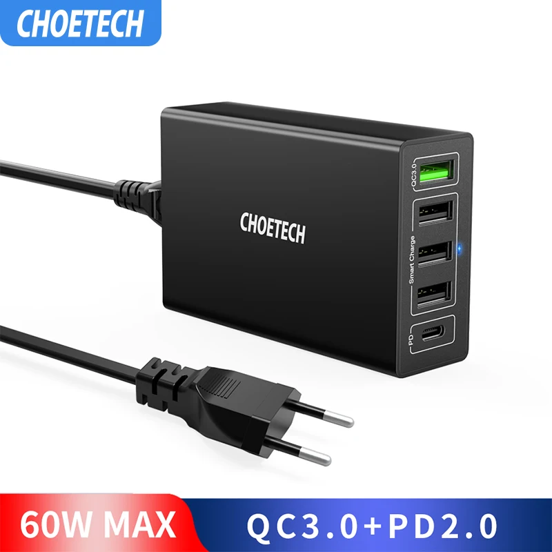 CHOETECH Быстрая зарядка 3 0 мульти станция для зарядки с Usb QC3.0 PD iPhone Google Pixel samsung S9 Xiaomi Mi
