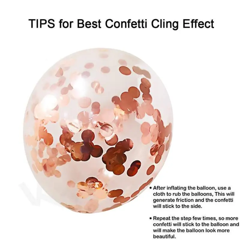 

1 Set Love Rose Gold Sequins Foil Latex Balloon for Valentine Day Wedding Deco