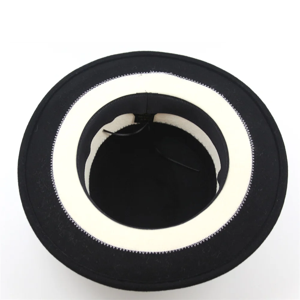 

Winter Elegant Ladies All-Match Top Hat Stitching Color Outdoor Pure Wool Warm Top Hat Casual Winter Hat