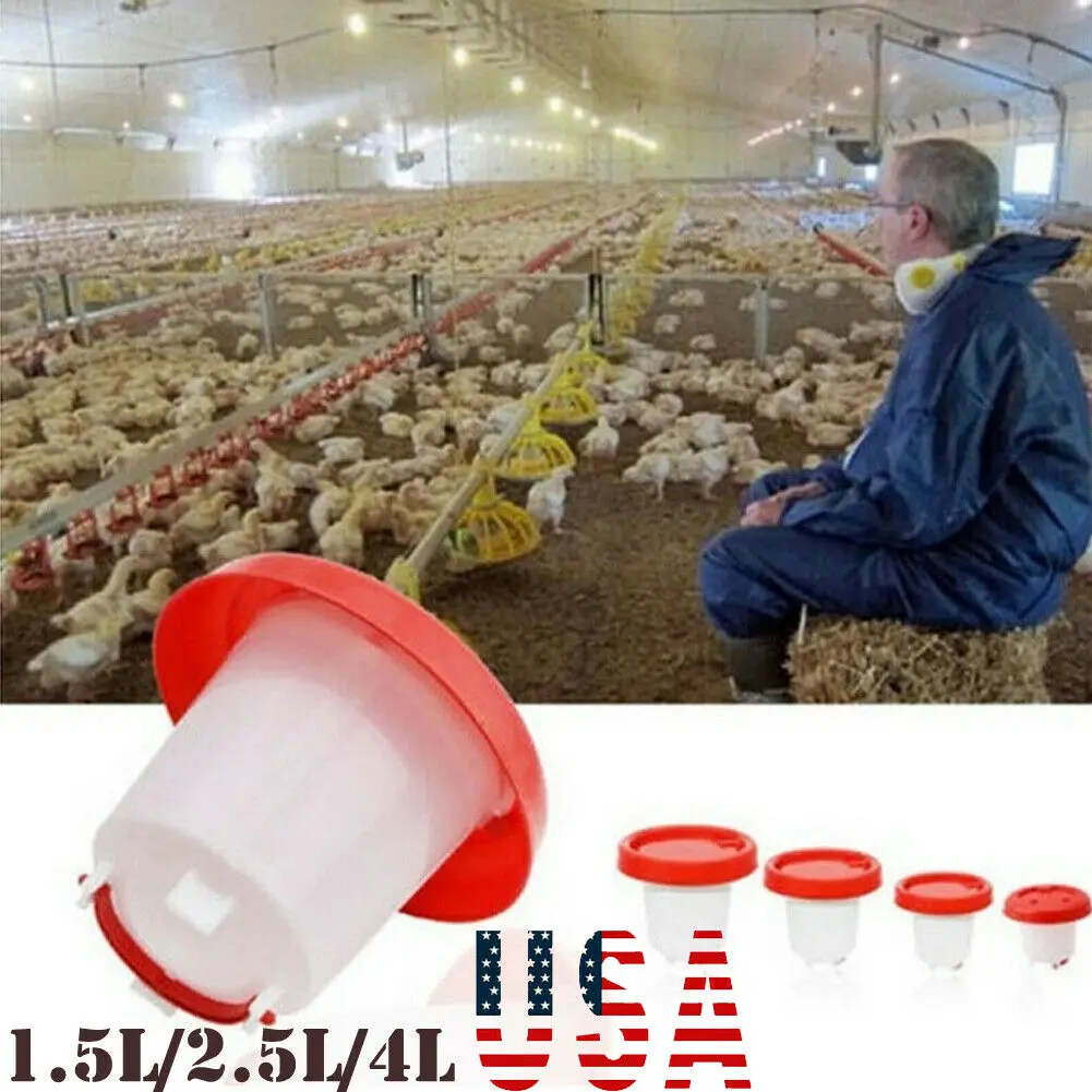 Прочная пластиковая поилка для кур перепелов цыплят корма Аксессуары 1 5/2 5/4L | Дом