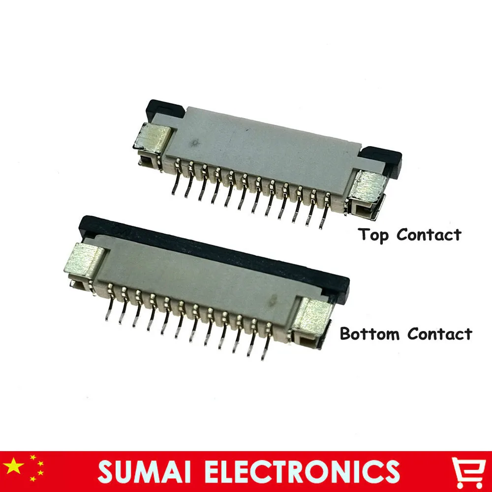 

100pcs 12 Pin FPC/FFC connector cable socket 12 pin 1.0mm connector for LCD screen interface of DVD/MP3/PDA/Phone ect.ROHS