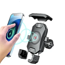 15W Qi Wireless + USB Charger Motorcycle Cellphone Holder For Motor Bicycle GPS Telephone Mount Wireless Chargers for Motorcycle