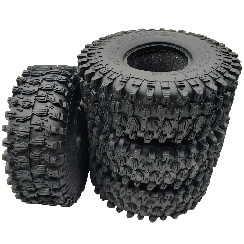 

4PCS 120MM 1.9 Rubber Rocks Tyres Wheel Tires for 1/10 RC Rock Crawler Axial SCX10 90046 AXI03007 Traxxas TRX4 D90 TF2