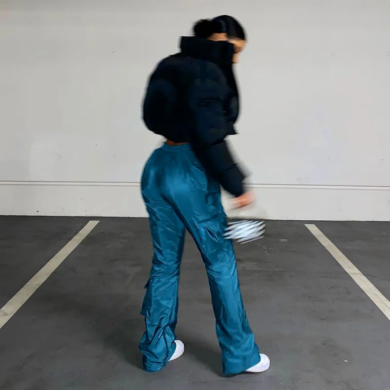 

Cutubly Pants Spring Autumn Fashion Pant For Women High Waist Solid Pockets Sexy Party Nightclub Streetwear Casual Trouser 2021