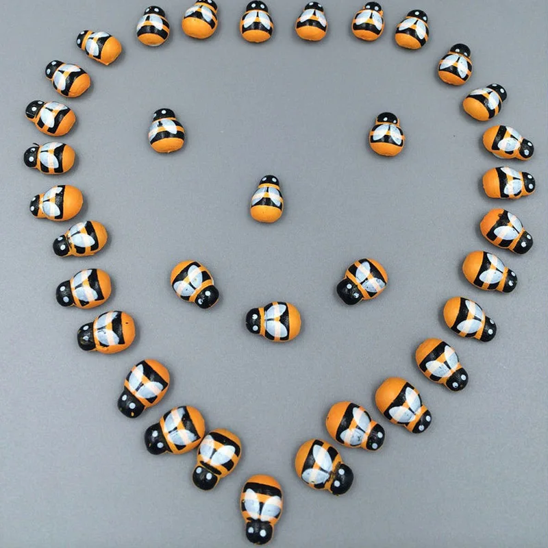 Высокое 100 шт 3D деревянные наклейки мини &quotПчела&quot стенка холодильника