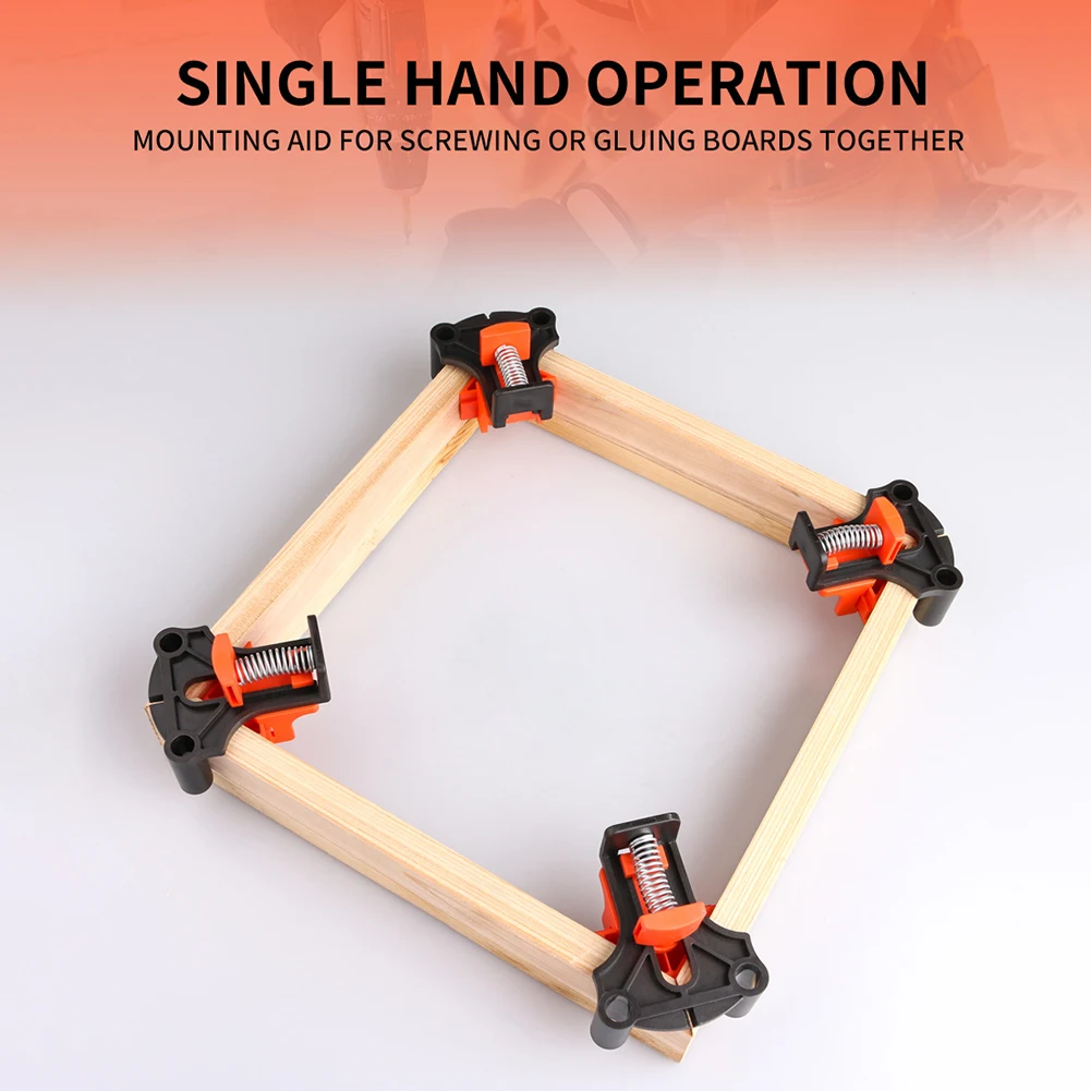 

4pcs 60/90/120 Degrees Woodworking Corner ClampRight Clips Wood Angle Clamps DIY Fixture Hand Tool Set For Taper T Joints Plate