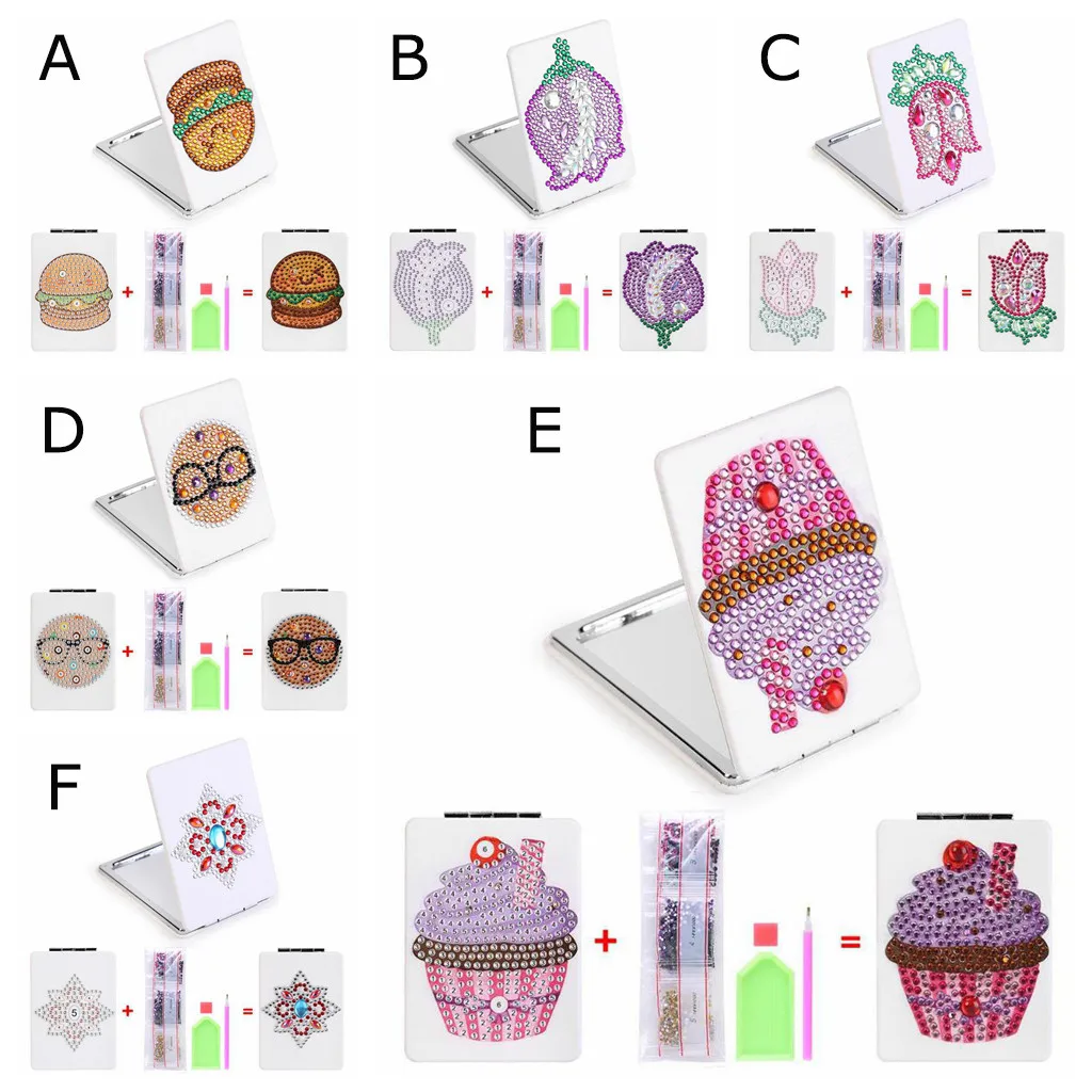 Алмазная живопись маленькое кожаное зеркало сделай сам в форме алмаза складное