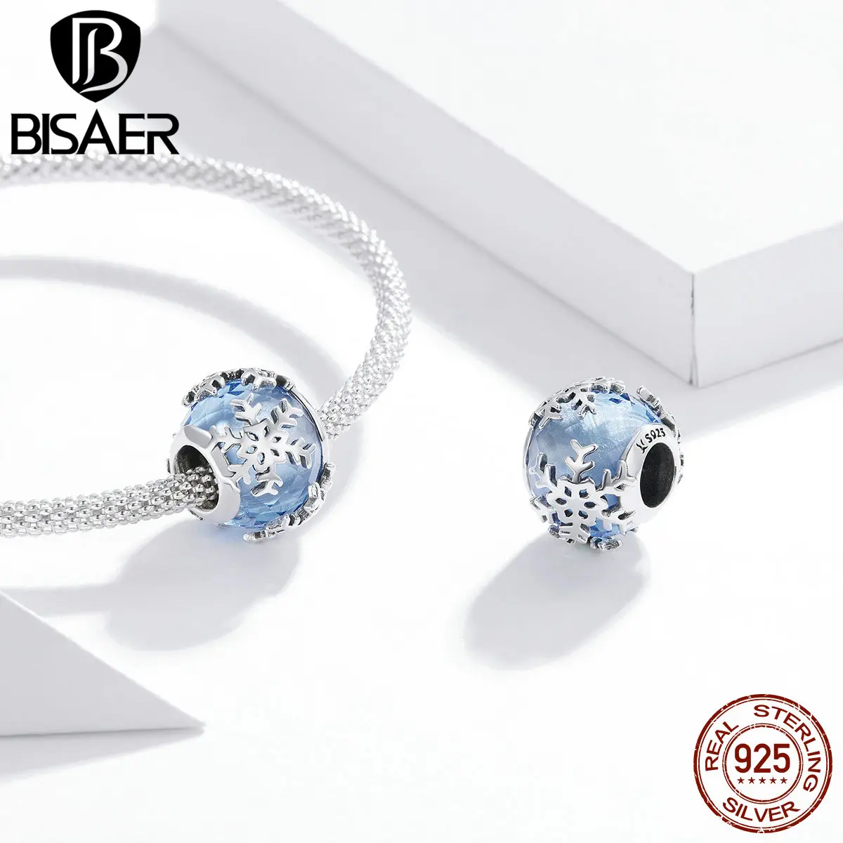 Бисаер 2020 хрустальные снежинки бусы из стерлингового серебра 925 пробы Подвески