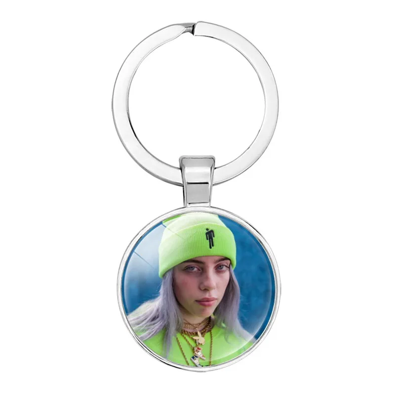 2020 Billie Eilish брелок модный хип-хоп SingerHarajuku художественный плакат стеклянный