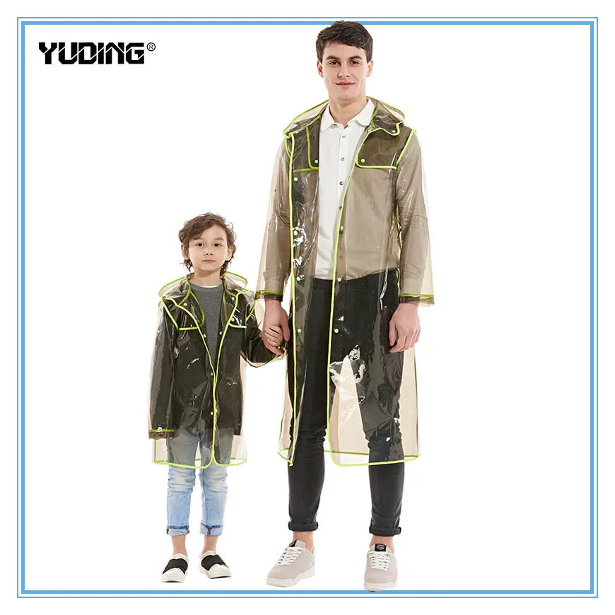 

Cross-Border Trade Raincoat Factory Custom Adult Colorful Edge Transparent Fashion Outdoor Travel Raincoat Thickening womenrain
