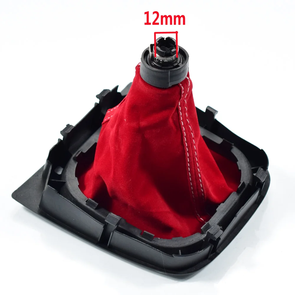 2019 New 5/6 Speed Gear Shift Knob With Gaiter Boot For Volkswagen VW Golf 5 6 MK5 MK6 R32 GTI 04-09 Black/Red Suede Leather | Автомобили