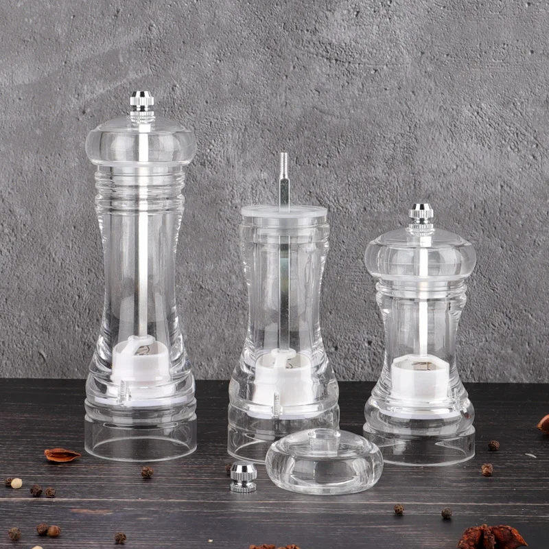 Multifunctional Grinder Acrylic Stainless Steel ​Transparent Manual Pepper Grinding Kitchen Gadgets Home Dinner Supplies | Дом и сад
