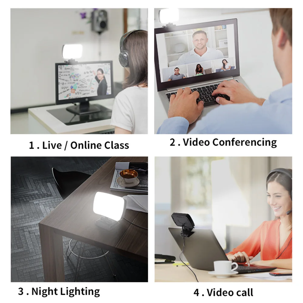 

Video Conference Light Laptop/Computer Monitor Led Video Light Dimmable 6500k Webcam Light For Remote Work, Online Meeting