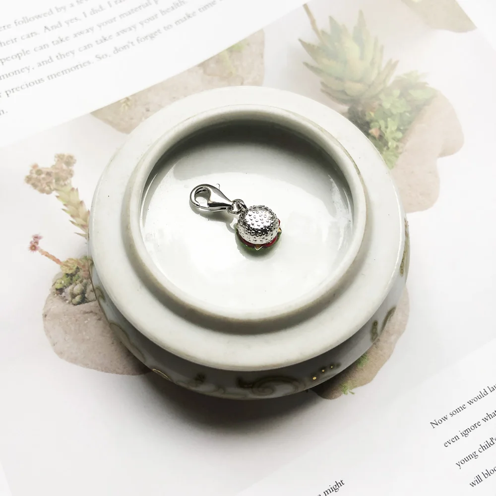 Подвеска с изображением чизбургера модные ювелирные изделия из стерлингового