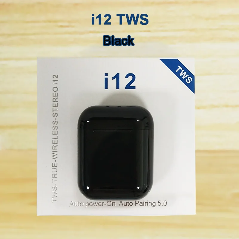 Черный I12-TWS, беспроводная bluetooth-гарнитура, мини наушники с сенсорным управлением, Bluetooth наушники для iphone, Android, Xiaomi, huawei, LG - Цвет: Черный
