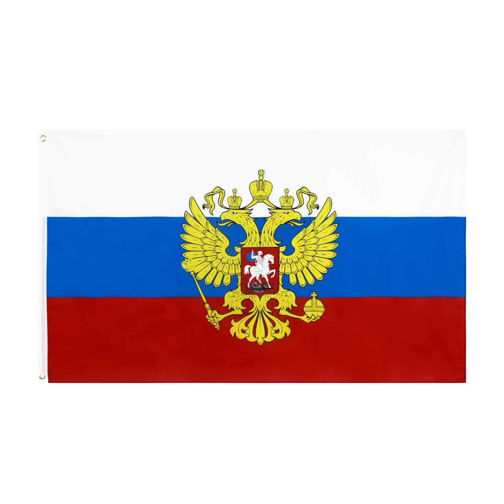 90x150cm Russian Flag Federation National Polyester Printed Arms of Russia Hanging Empire Flags and Banners | Дом и сад