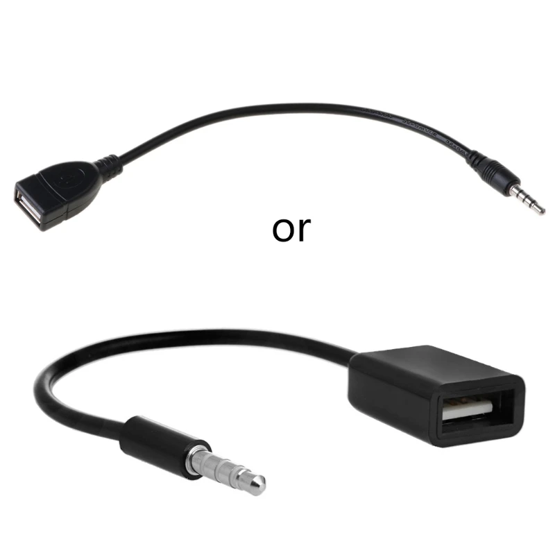 3 5 мм штекер AUX разъем к USB 2 0 гнездо преобразователь кабель Шнур для автомобиля MP3 |