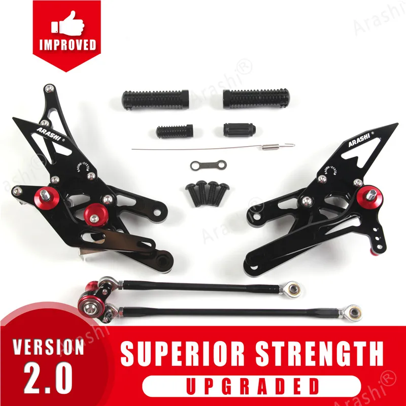 Arashi CBR600RR регулируемая подножка подножки для HONDA CBR 600 RR 2003-2006 набор для водителя Rearset 2004 2005 CBR1000RR алюминий - Цвет: Black