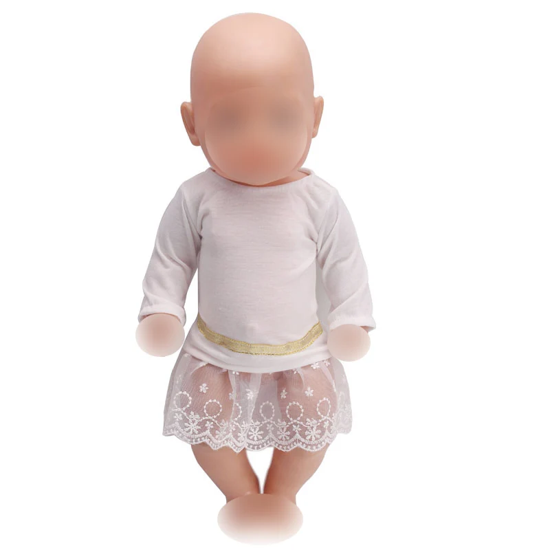 43 см детские куклы платье для новорожденных простое белое игрушки юбка