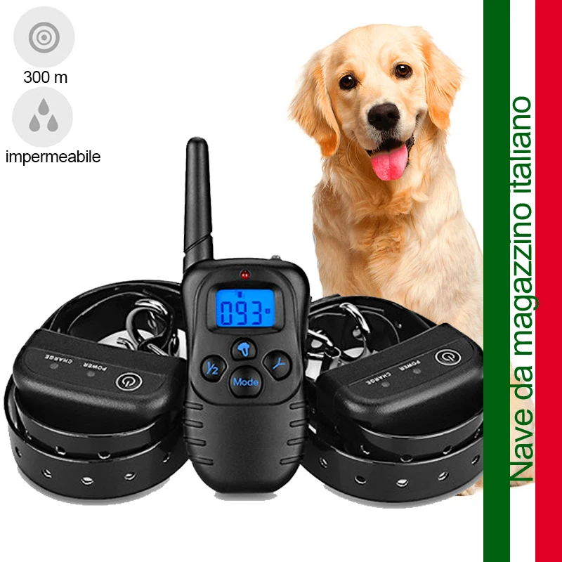 

dog accessories porta snack cane 300m collare antiparassitario per cani impermeabile elettro-shockking shock Magazzino italiano