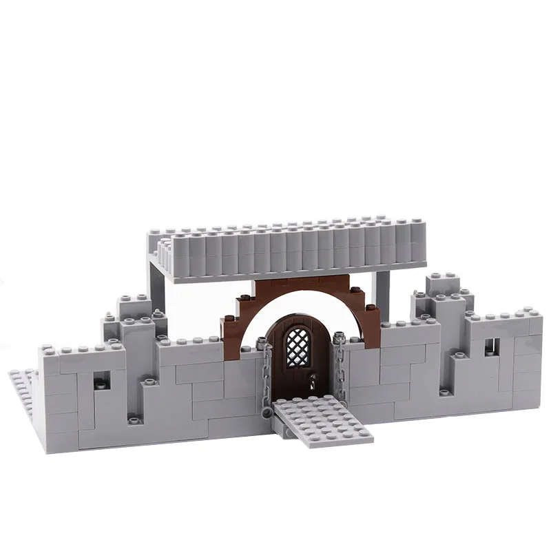 

MOC Building Block Medieval Soldiers Figure Ancient Military Battle Scene Defensive City Wall Kids Toys