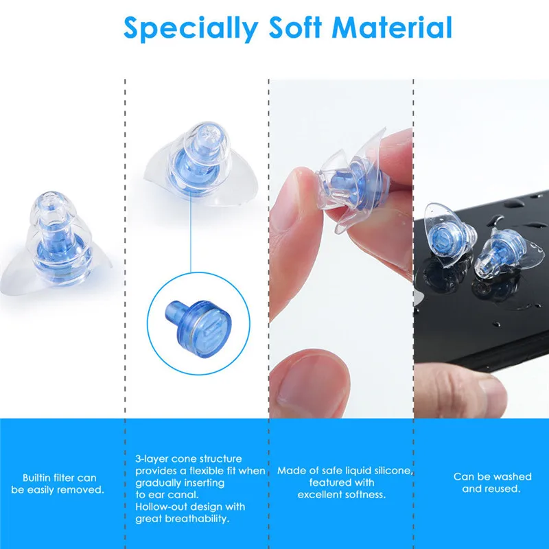 1 Pair Mini Earplugs For Travel Sleeping Study Concert Noise Reduction Hear Safe Earplug Protection Soft Silicone Ear Plugs |