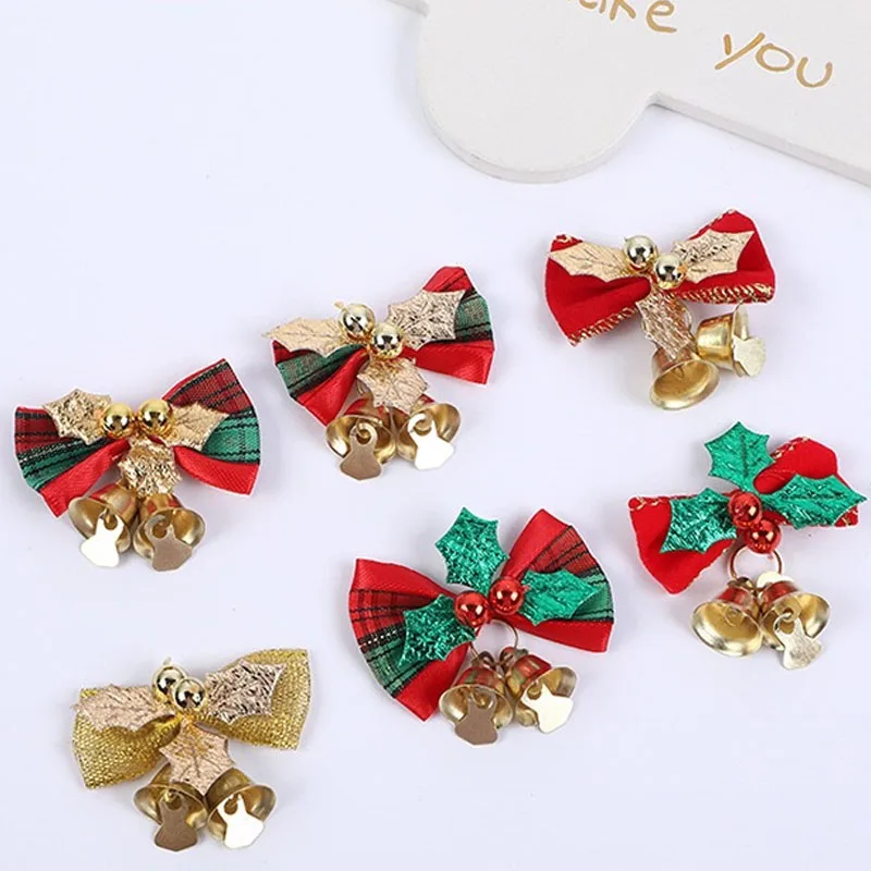 

8PCS Christmas Tree Bow Christmas Ornaments Bell 8 Type Mix Home Garden Bows Christmas/Wedding Party Decoration