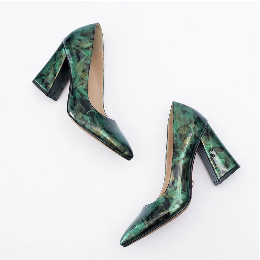 Женские туфли-лодочки весенне-летние туфли на высоком каблуке с разноцветным