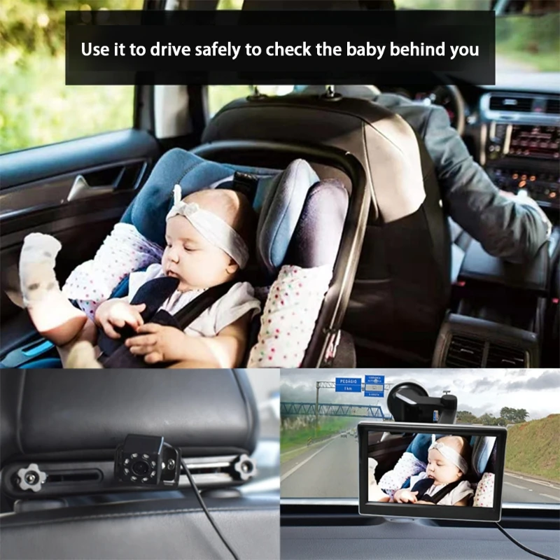Goede 066B Baby Auto Spiegel View Camera Met 4.3 ''High Definition Display 360 Graden Roterende Nachtzicht Rear Gerichte Stoel Monitor