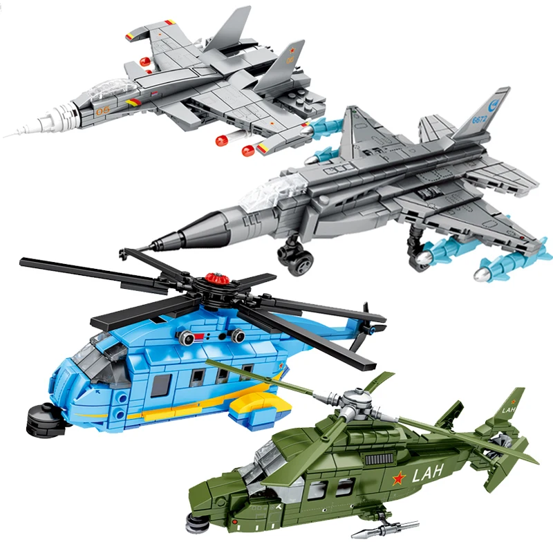 4-в-1 военный мир боец Строительные блоки самолет кирпич набор создатель Модель
